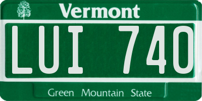 VT license plate LUI740