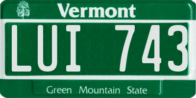 VT license plate LUI743