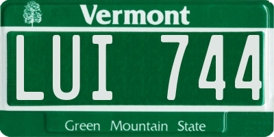 VT license plate LUI744