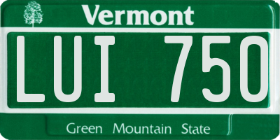 VT license plate LUI750