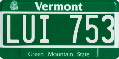 VT license plate LUI753