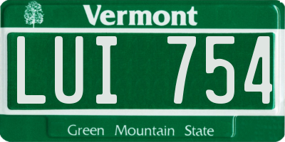 VT license plate LUI754