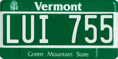 VT license plate LUI755