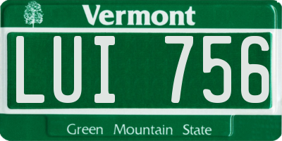 VT license plate LUI756