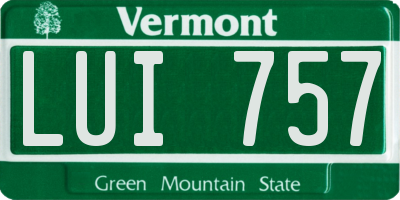 VT license plate LUI757