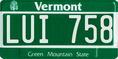 VT license plate LUI758