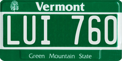 VT license plate LUI760