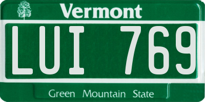 VT license plate LUI769