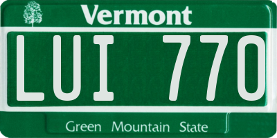 VT license plate LUI770