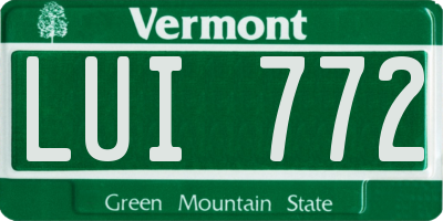 VT license plate LUI772