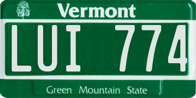 VT license plate LUI774