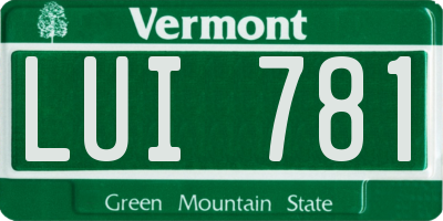 VT license plate LUI781
