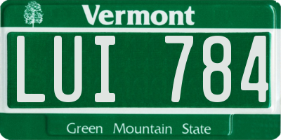 VT license plate LUI784
