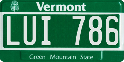 VT license plate LUI786