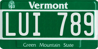 VT license plate LUI789