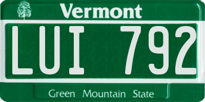 VT license plate LUI792