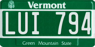 VT license plate LUI794