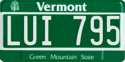 VT license plate LUI795