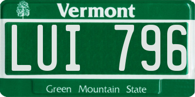 VT license plate LUI796