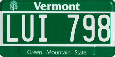 VT license plate LUI798
