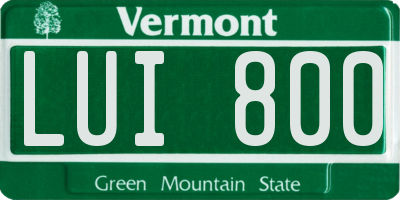 VT license plate LUI800