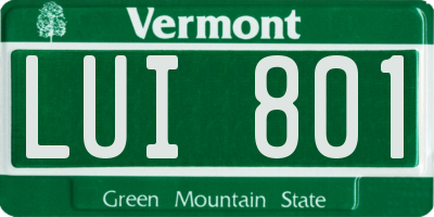 VT license plate LUI801
