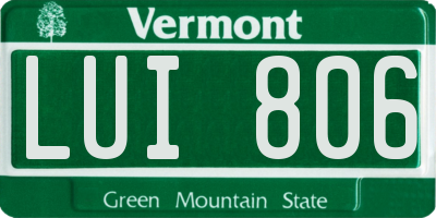 VT license plate LUI806