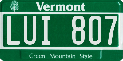 VT license plate LUI807