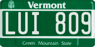 VT license plate LUI809