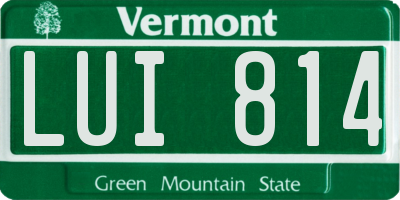 VT license plate LUI814