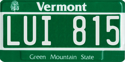 VT license plate LUI815