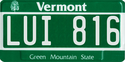 VT license plate LUI816