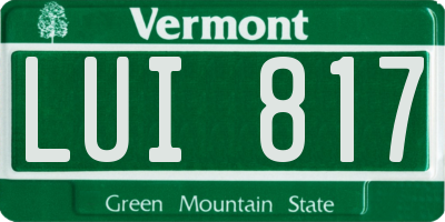 VT license plate LUI817