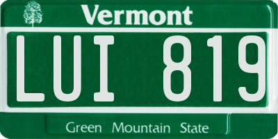 VT license plate LUI819