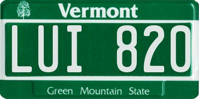 VT license plate LUI820