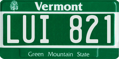 VT license plate LUI821