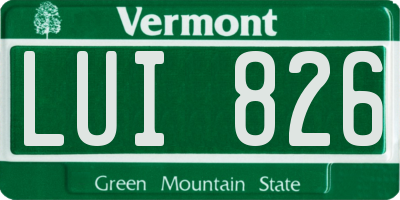VT license plate LUI826