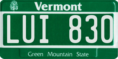 VT license plate LUI830