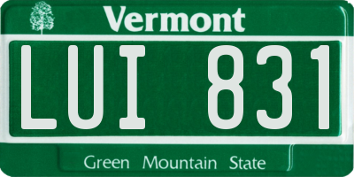 VT license plate LUI831