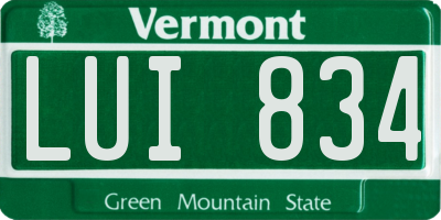 VT license plate LUI834