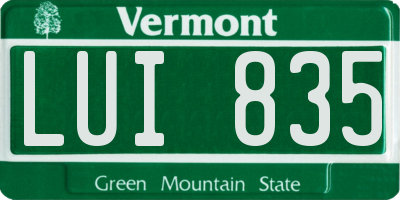 VT license plate LUI835