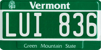 VT license plate LUI836