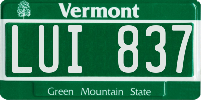 VT license plate LUI837