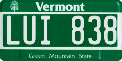 VT license plate LUI838