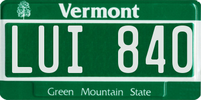 VT license plate LUI840