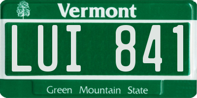 VT license plate LUI841