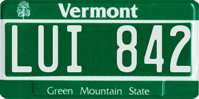 VT license plate LUI842