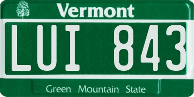 VT license plate LUI843