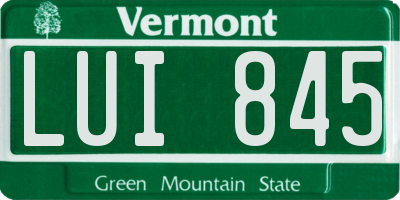 VT license plate LUI845