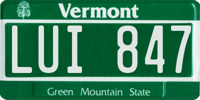 VT license plate LUI847